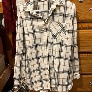 Black and white oversized flannel